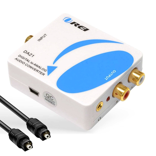 Image 1 de 10.. Convertisseur audio analogique gauche/droite numérique optique/coaxial Ori DA21 avec prise 3,5 mm pour écouteurs/haut-parleurs