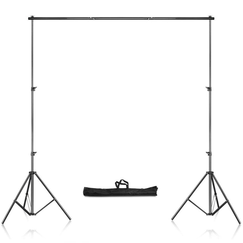 Image 1 de 3.. Kit de barre transversale de toile de fond photo support de fond réglable, 6.56x6.56ft/2x2m-PrimeCables®