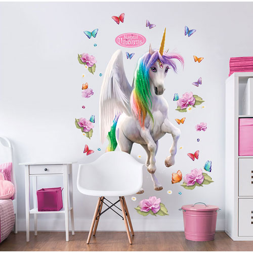 Image 1 de 3.. Gros autocollant de licorne magique de Walltastic