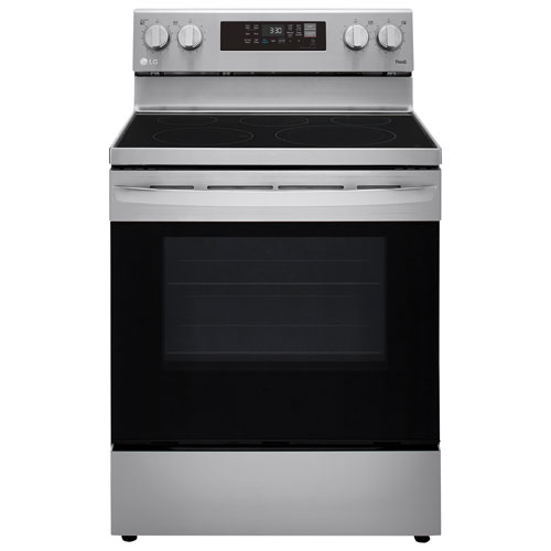 Image 1 de 14.. Cuisinière électrique 5 éléments/convection/friture air 6,3 pi³ 30 po de LG - Inox