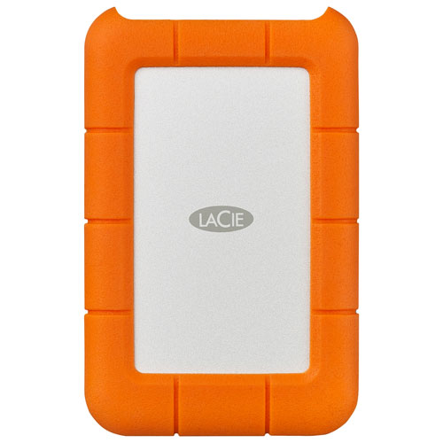 Image 1 de 10.. Disque dur externe portatif USB-C Rugged 2 To de LaCie pour PC/Mac - Orange