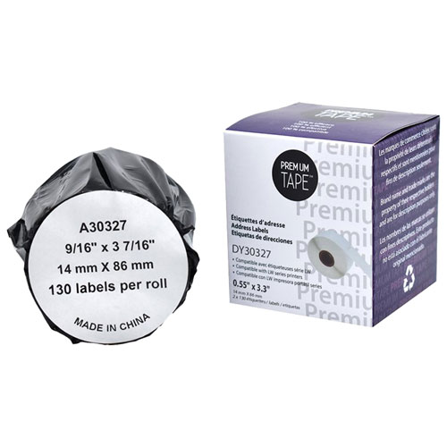 Image 1 of 1.. Premium Tape Address Labels for Dymo LW - 9/16" x 3 7/16" - 130 Labels