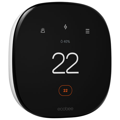 Image 1 de 8.. Thermostat intelligent Wi-Fi amélioré d'ecobee - Noir