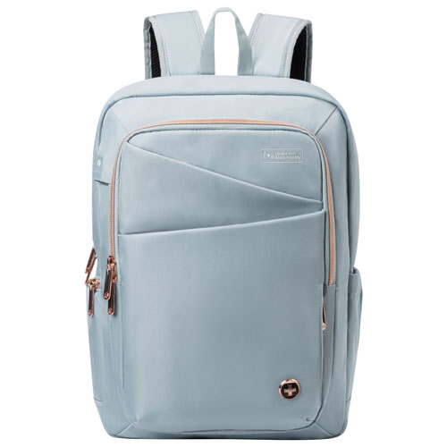 Image 1 of 2.. Swissdigital Design Katy Rose 16" Laptop Backpack with Apple Find My - Teal Blue