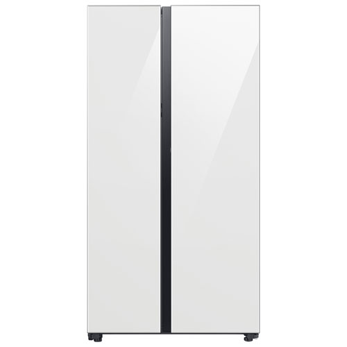 Image 1 de 9.. Réfrigérateur à congélateur juxtaposé de 22,6 pi³ et 36 po avec distributeur d'eau Bespoke de Samsung - Blanc