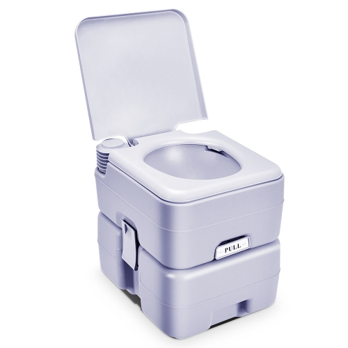 Image 1 of 10.. Gymax 5.3 Gallon 20L Portable Toilet Flush Travel Camping Outdoor/Indoor Potty Commode