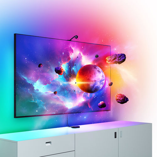 Image 1 of 12.. Nanoleaf 4D Screen Wifi Mirror + 65" Light Strip - Black - Exclusive Retail Partner