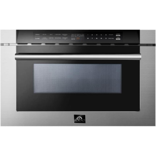 Image 1 de 6.. Tiroir à micro-ondes Forno avec poignée 1,2&nbsp;pi³ de 24&nbsp;po en acier inoxydable