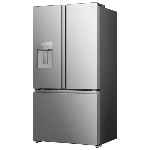 Image 1 de 10.. Réfrigérateur à deux portes de 22,4 pi³ et 36 po avec distributeur d'eau et de glaçons Hisense - Inox