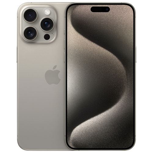 Image 1 de 6.. iPhone 15 Pro Max de 256 Go d'Apple avec Freedom Mobile - Titane naturel - Paiement Balance mensuel