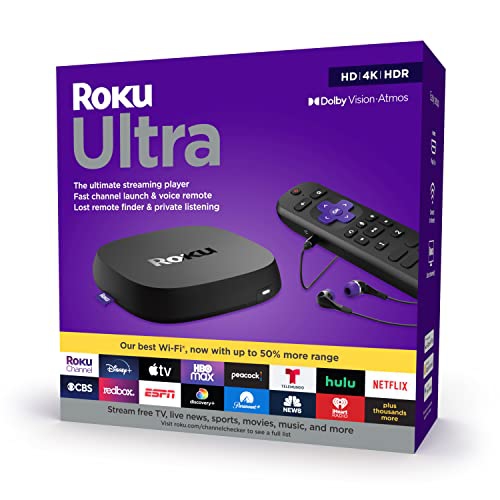 Image 1 of 4.. Ultra | Streaming Device HD/4K/HDR/Dolby Vision with Dolby Atmos, Bluetooth Streaming, and Voice Remote with Headphone Jack and Personal Shortcuts,