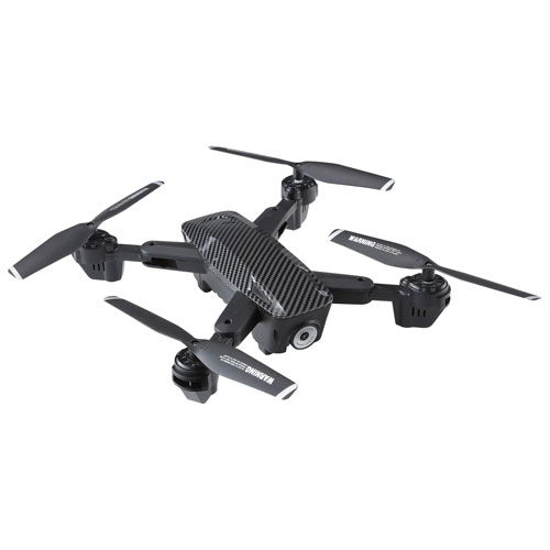 Image 1 de 8.. Drone/avion téléguidé repliable Skyhawk de Vivitar avec caméra et manette - Noir - Exclusivité de Best Buy