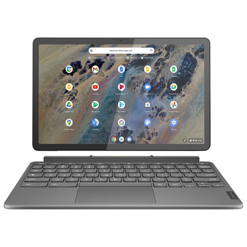 Image 1 of 2.. Refurbished - Lenovo IdeaPad Duet 3 128GB Chrome OS Tablet w/ SnapDragon 7c 8-CProcessor - Storm Grey
