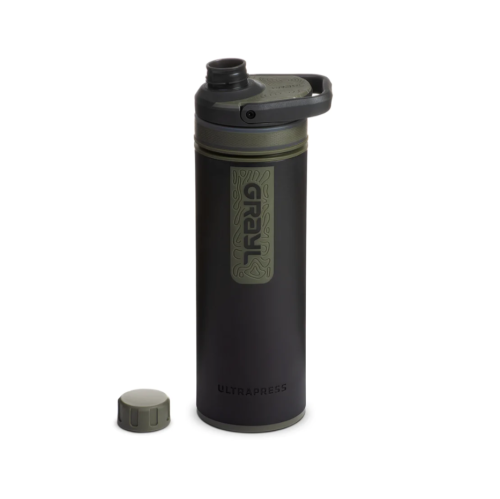 Image 1 de 7.. BOUTEILLE DE PURIFICATEUR D'EAU ULTRAPRESS GRAYL - filtre à eau NOIR CAMP 16,9oz/500&nbsp;ml