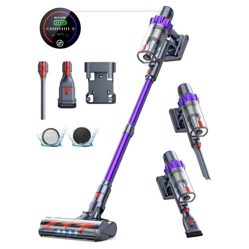 Image 1 de 7.. Aspirateur sans fil BuSure VC70, aspirateur à main léger, aspirateur-balai 450&nbsp;W 33KPa avec moteur sans balais, jusqu'à 55&nbsp;Min Runtime,