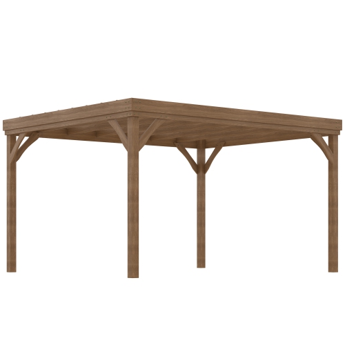 Image 1 de 9.. Outsunny 10' x 12' Outdoor Pergola, Wood Gazebo Grape Trellis with Stable Structure and Concrete Anchors, for Climbing Plant Support, Garden, Patio,
