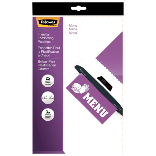 Image 1 of 5.. Fellowes 11.5"x17.5" Thermal Laminating Pouches - 3 mil - 25 Pack