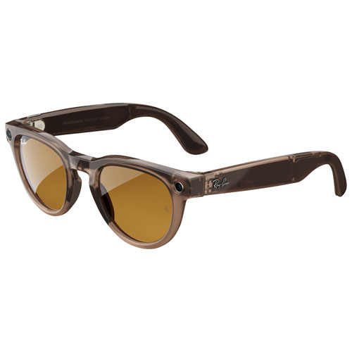 Image 1 of 16.. Ray-Ban | Meta Headliner Glasses with AI, Photo, Video, Audio & Messaging - Warm Stone/Transitions