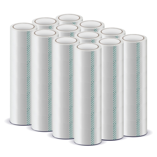 Image 1 de 10.. Costway – Ruban d’emballage transparent robuste 72 rouleaux, 1,89 po de largeur, 65,6 verges par rouleau