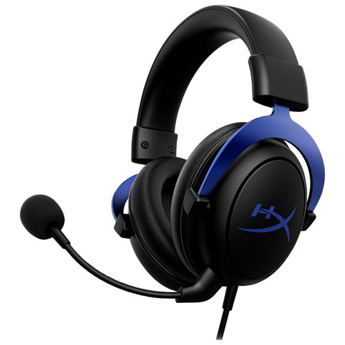 Image 1 de 6.. Casque de jeu à suppression du bruit Cloud de HyperX pour PS5/PS4 - Noir/Bleu