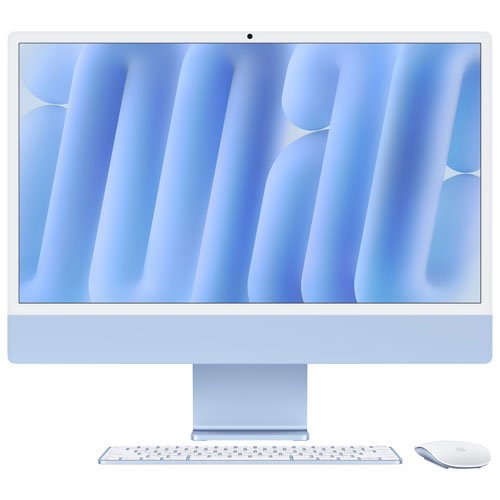 Image 1 de 13.. iMac de 24 po d'Apple - Bleu (puce M4 d'Apple/processeur graphique 10 coeurs/RAM 16 Go/SSD 256 Go) - Anglais