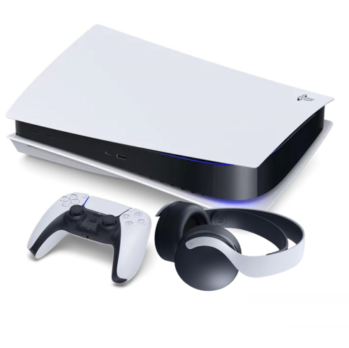 Image 1 of 1.. Refurbished - Sony PlayStation 5 PS5 Disc Version Console *NO STAND* and PULSE 3D Wireless Headset Bundle