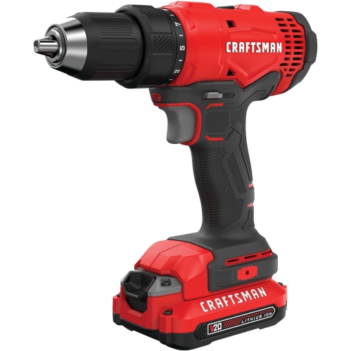 Image 1 de 4.. Ensemble perceuse-tournevis sans fil V20* CRAFTSMAN BOÎTE OUVERTE