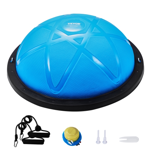 Image 1 de 9.. Bande de résistance à ballon d'équilibre de 23&nbsp;po pour yoga Ball Blue Trainer Half Fitness de VEVOR