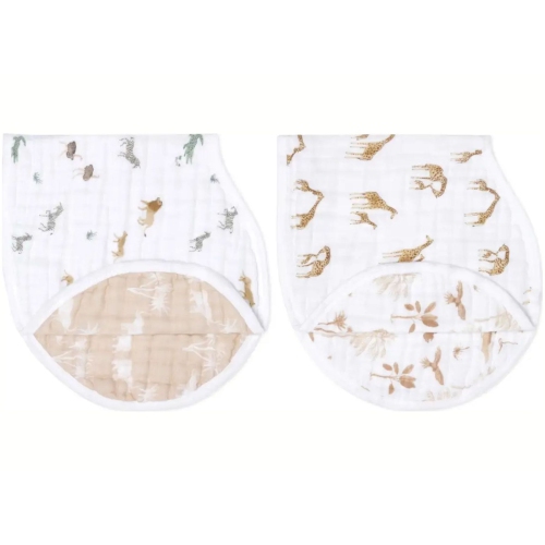 Image 1 of 3.. Aden + Anais Classic 2-Pack Burpy Bibs - Safari Dreams