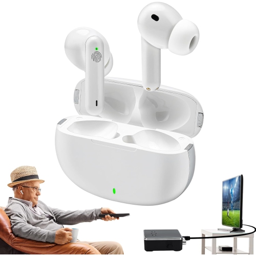 Image 1 de 7.. Aides auditives sans fil pour aînés, écouteurs bouton sans fil Bluetooth pour appareil auditif pour personnes âgées, écouteurs intra-auriculaires