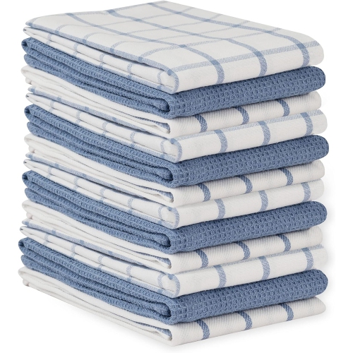 Image 1 of 5.. LANE LINEN Dish Towels for Kitchen Set of 12 - Blue White