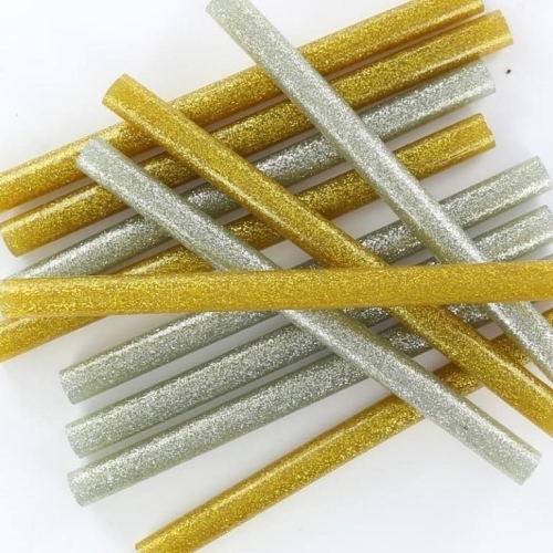 Image 1 de 7.. Paquet de 100 pistolets à colle d'art et d'artisanat de qualité supérieure de 6&nbsp;po de long, argenté et doré de 3D