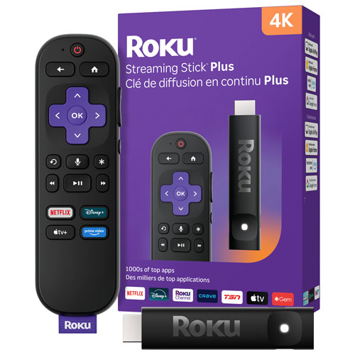 Image 1 of 1.. Roku Streaming Stick Plus 4K Media Streamer with Remote