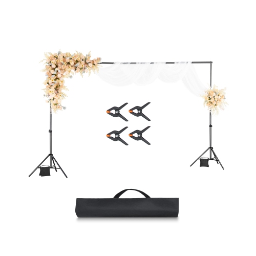 Image 1 de 9.. VEVOR 6.5 x 10 ft Backdrop Stand, Adjustable Photo Backdrop Stand Kit, Portable Background Backdrop Stand with 5 Crossbars, Heavy Duty Projector