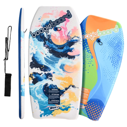 Image 1 de 7.. WHAM-O – Planche Boogie Board 37&nbsp;po et 33&nbsp;po avec dragonne en fibre de verre pour adolescents 5 ans et plus, adultes océaniques, paq. 2 -